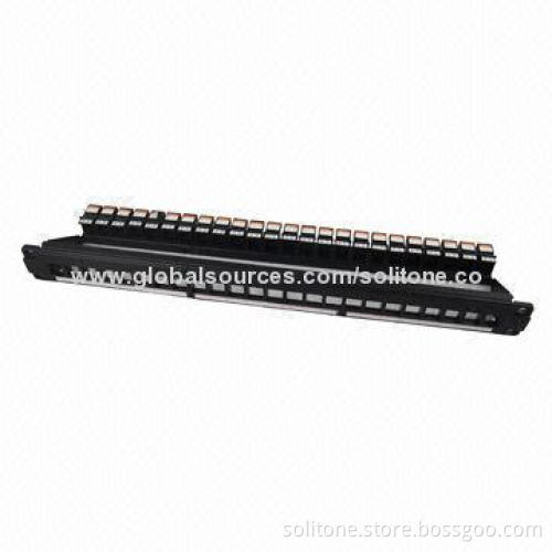24-port Blank Patch Panel, Available in Cat6/5e Keystone Jacks